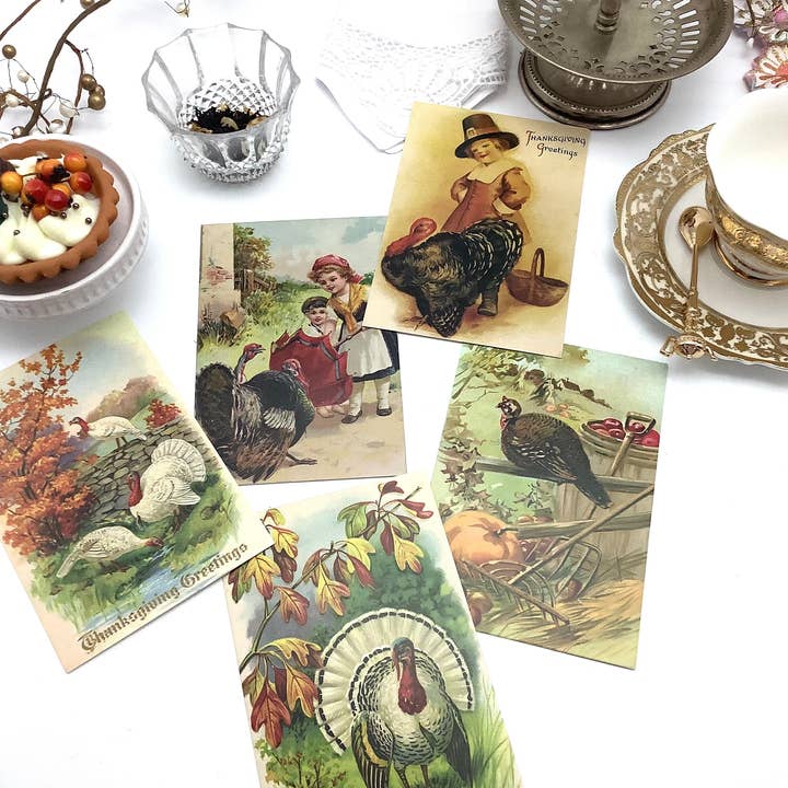 All Little Cute Things – Engroshandel Teposer – Te med postkort med græskarkrydderi vintage Thanksgiving4