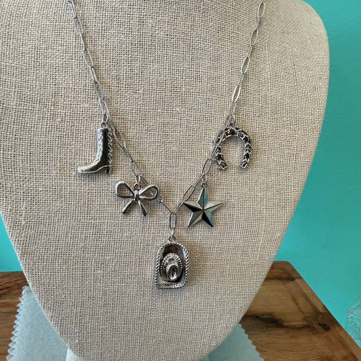 Coquette Cowgirl Charm Necklace for wholesale by HandPicked