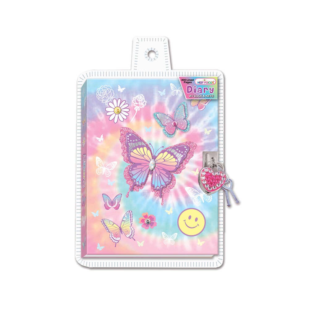 AJ Aguiar - Wholesale Journal/Diary - Kids - Butterfly Diary With Lock And Keys