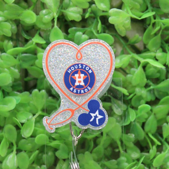 Portatarjetas/Identificador con carrete y estetoscopio de béisbol de los Houston Astros para venta al por mayor de Hylidae Boutique