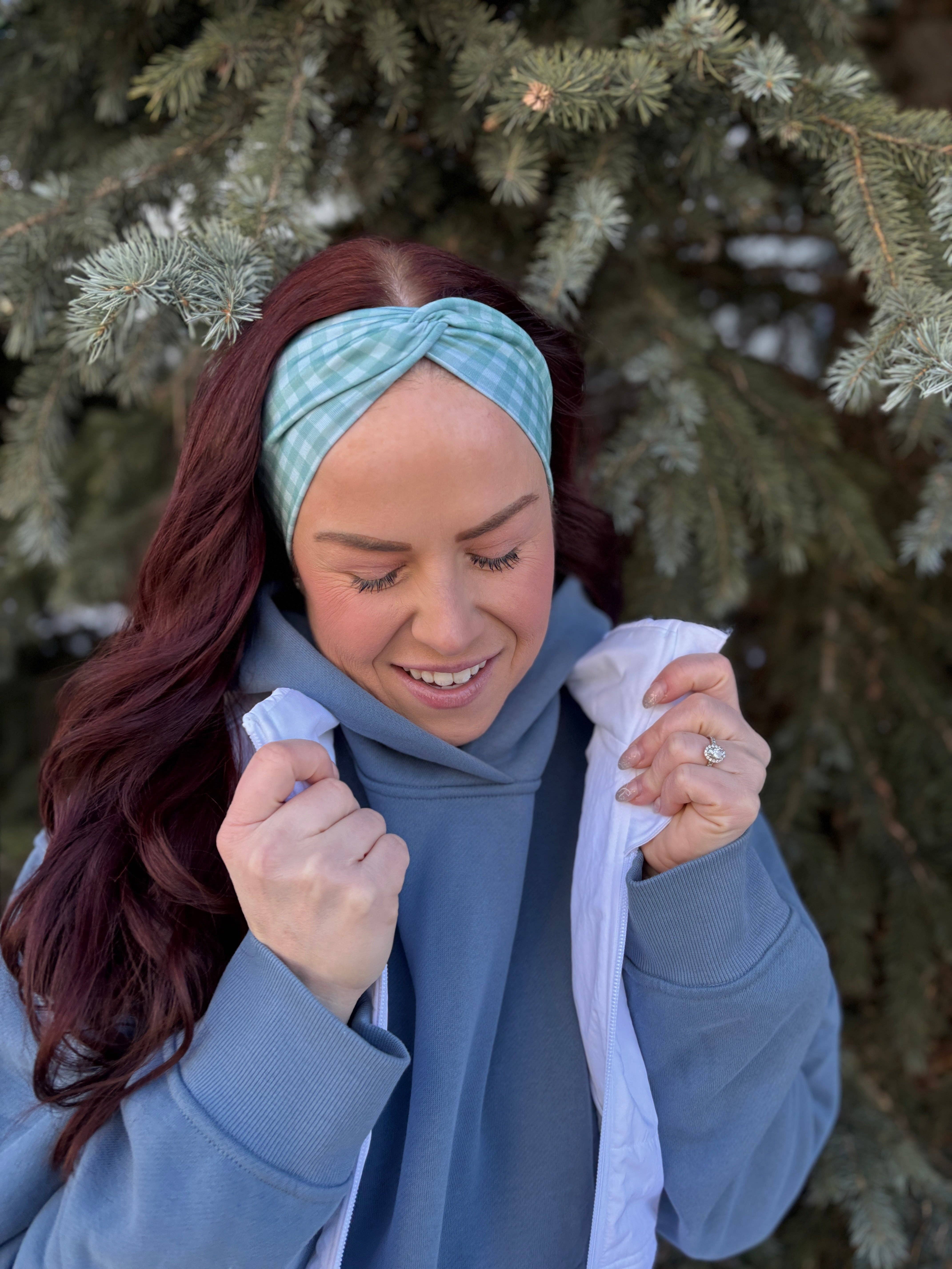 Lilac Market Headbands - Wholesale Fashion Headband - Women's - Simply Gingham in Sage3