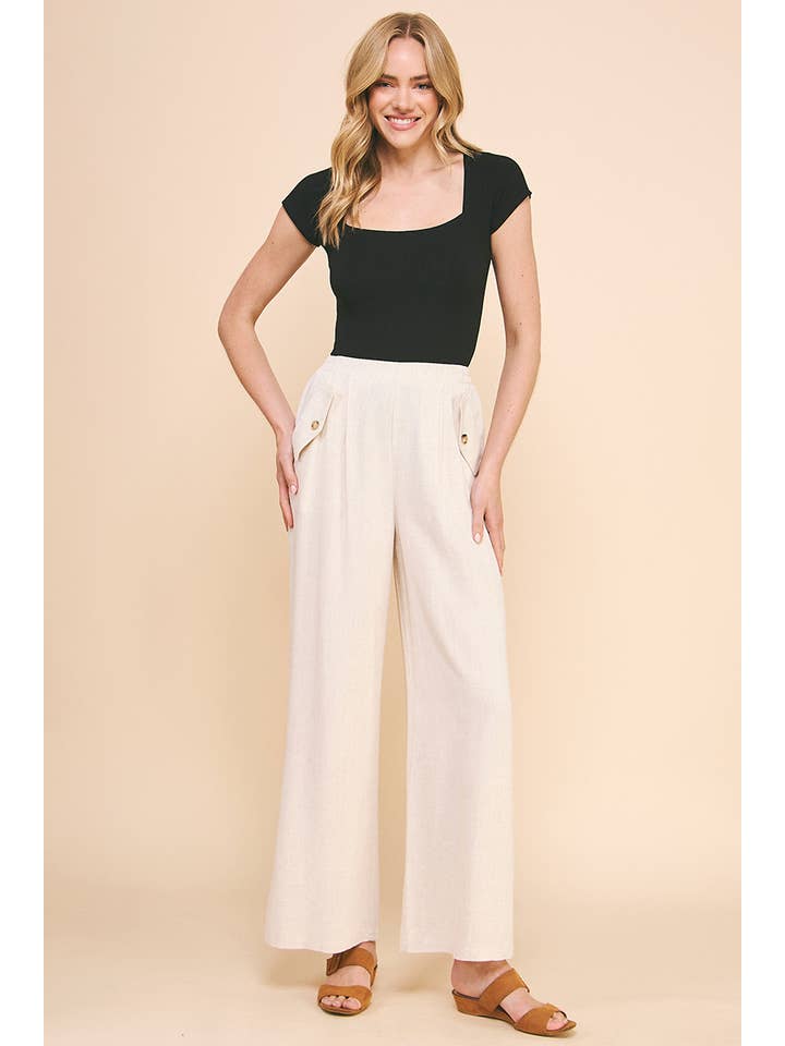 Allie Rose - Vendita all'ingrosso Pantalone - Donna - Pantaloni in morbido lino con tasche14