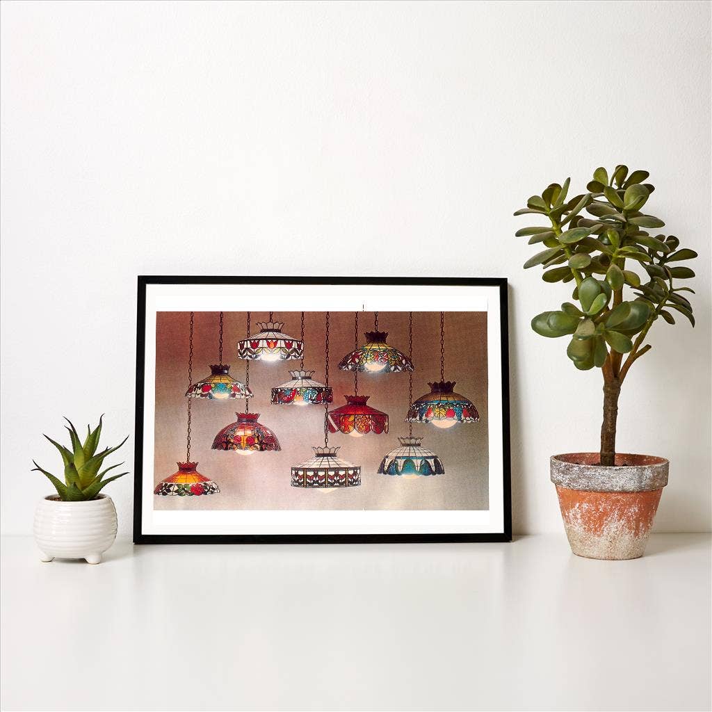 Found Image Press - Wholesale Art Print - Art Print SZ-93 Faux Tiffany Lamps1