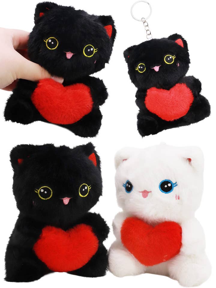 Llavero de Gato Corazón Lindo de Peluche Suave para venta al por mayor de Cap Zone