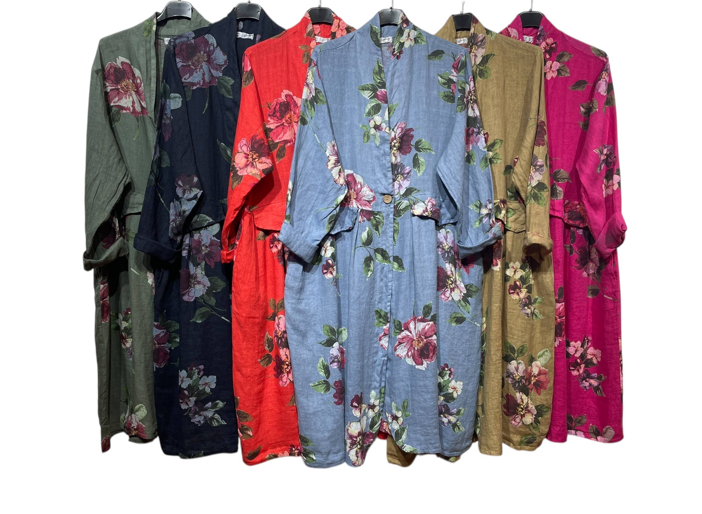 LINEN & COTTON HOUSE - Wholesale Jacket - Women's - JACKET 1142 FLOWERS LINEN MATERIAL WITH POCKETS10