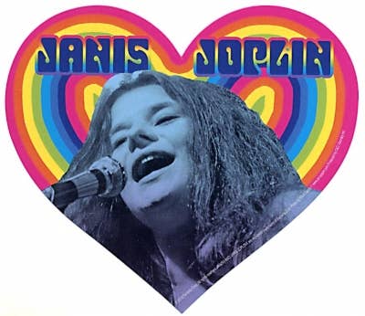 Gypsy Rose – wholesale Sticker – Janis Joplin Heart Rainbow Sticker0