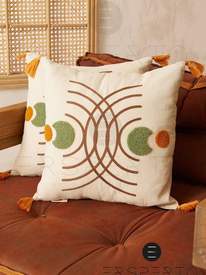 Punchbroderat kuddfodral i bomull – 43x43 cm Hållbart för wholesale av Uzman home textile