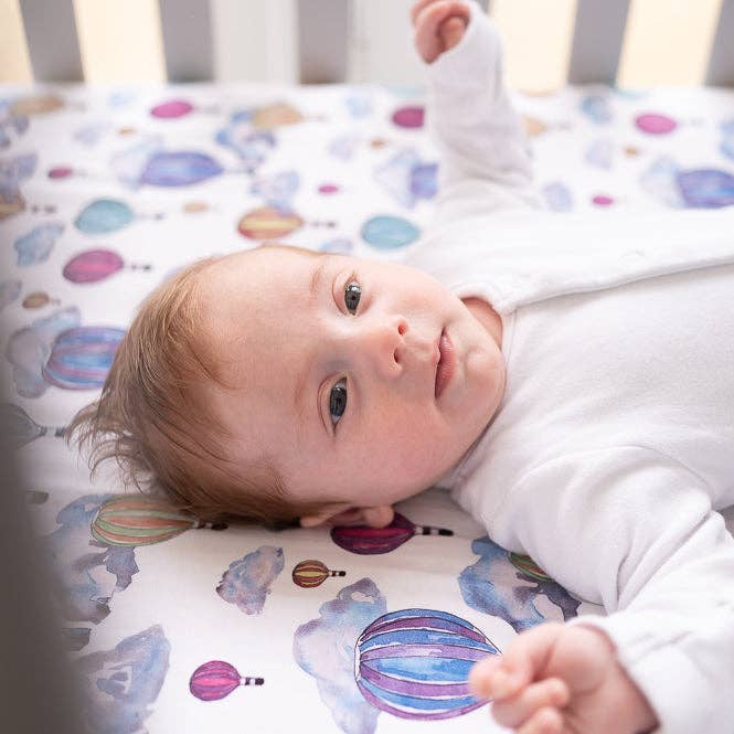 The Gilded Bird Ltd - Wholesale Cot/Crib Sheets - Balloon Festival Fitted Crib Sheet