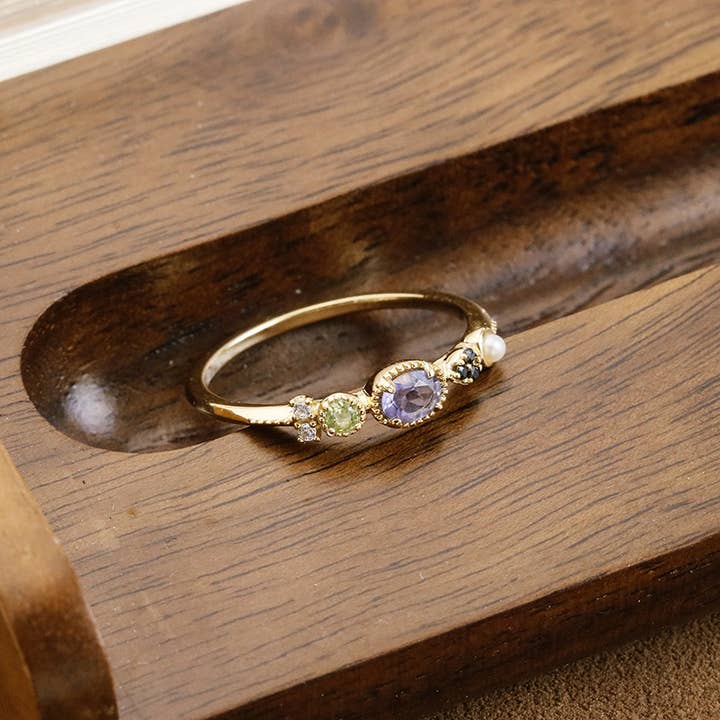 Bague en iolite naturelle en argent sterling 925 pour la vente par Gioiellin - S925 Silver Jewelry