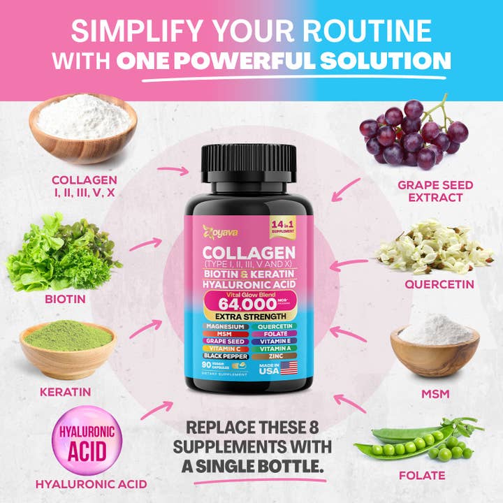 Zoyava - Wholesale Oral Supplement/Vitamin - Cosmic Collagen Beauty Complex - 64,000MCG