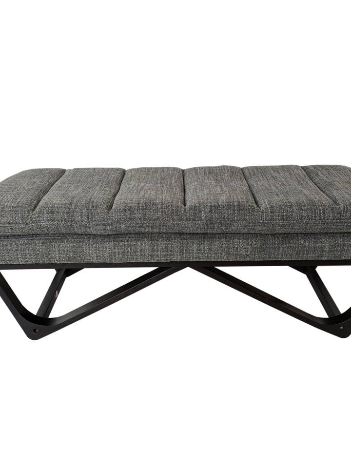 Upholstered Pillowtop 48" Hendraheim Bench in Charcoal Tweed for wholesale by Seat4uhome