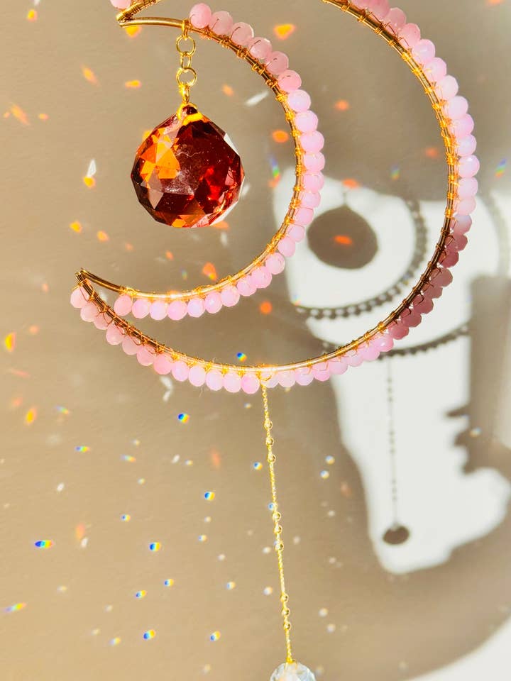 Maxi Crescent Cotton Pink Suncatcher voor wholesale door Magick Collective