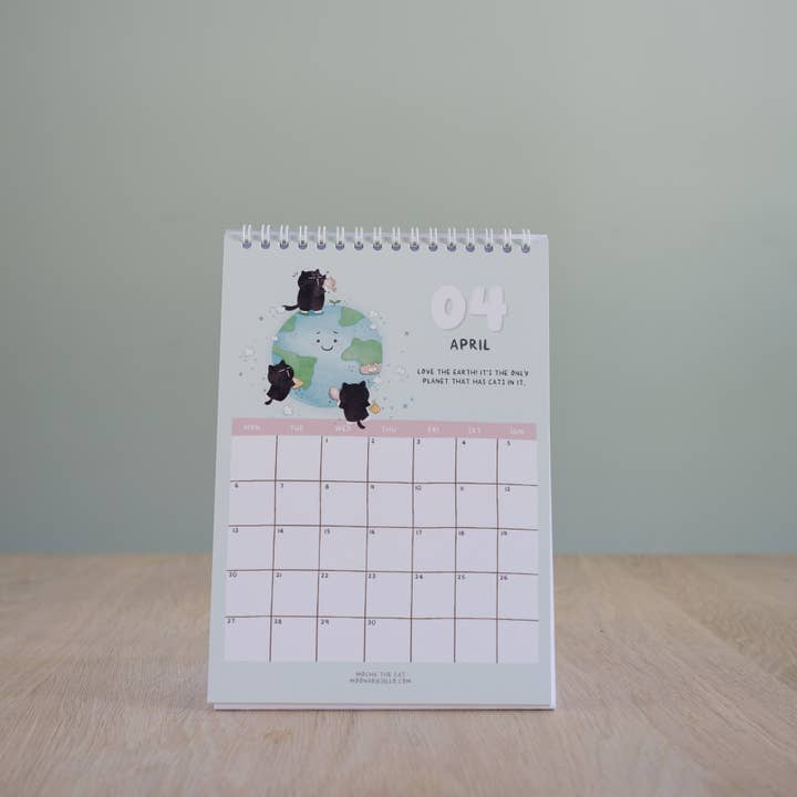 Moonaries illo - Wholesale Calendar - Cute Black Cat Desk Calendar 2026 - A5 portrait4
