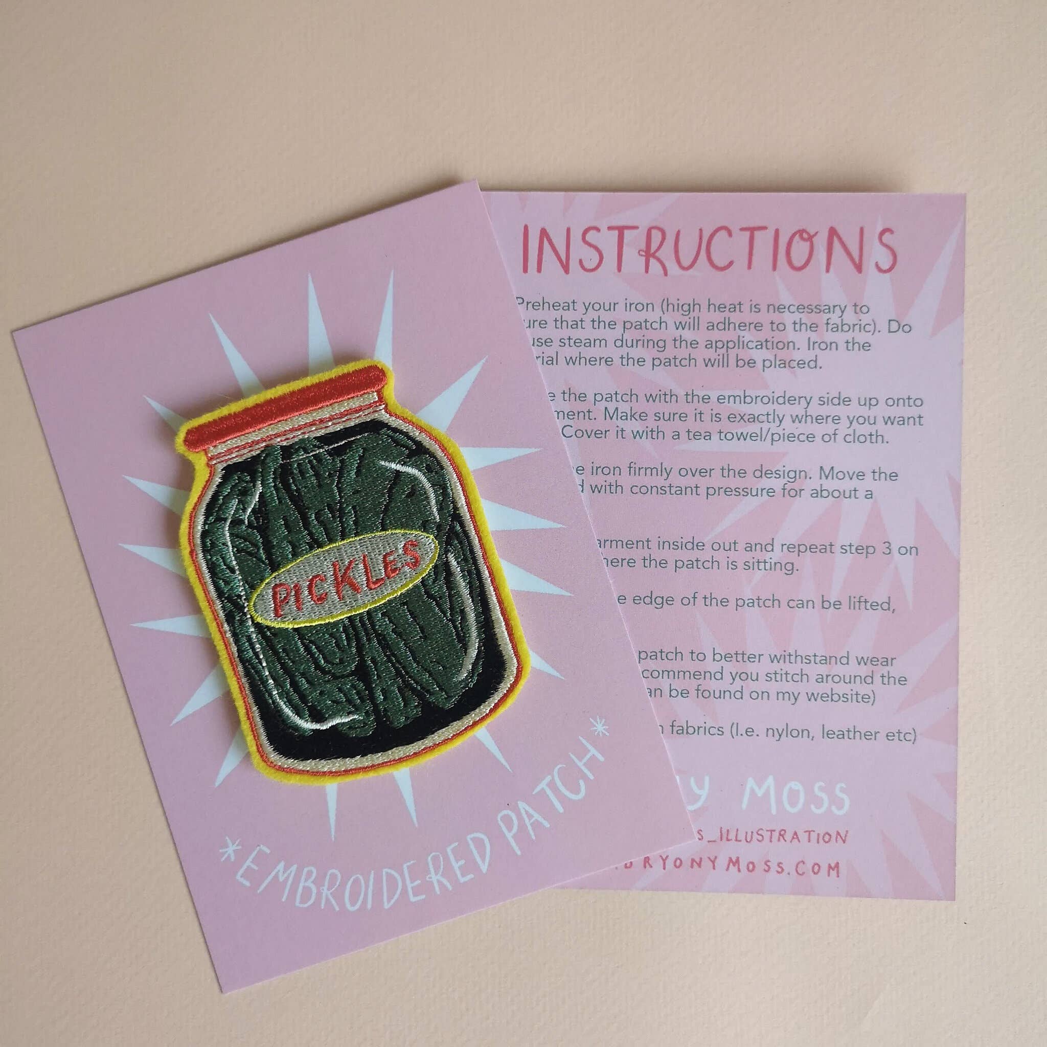 Bryony Moss Illustration – wholesale Patch – Pickle Jar, Embroidered Patch4