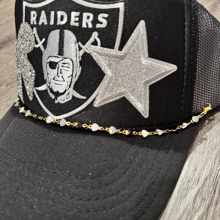 Patchwrx Customs Hat Bar - Wholesale Trucker Hat - Women's - Bling Raiders Black Trucker Hat1