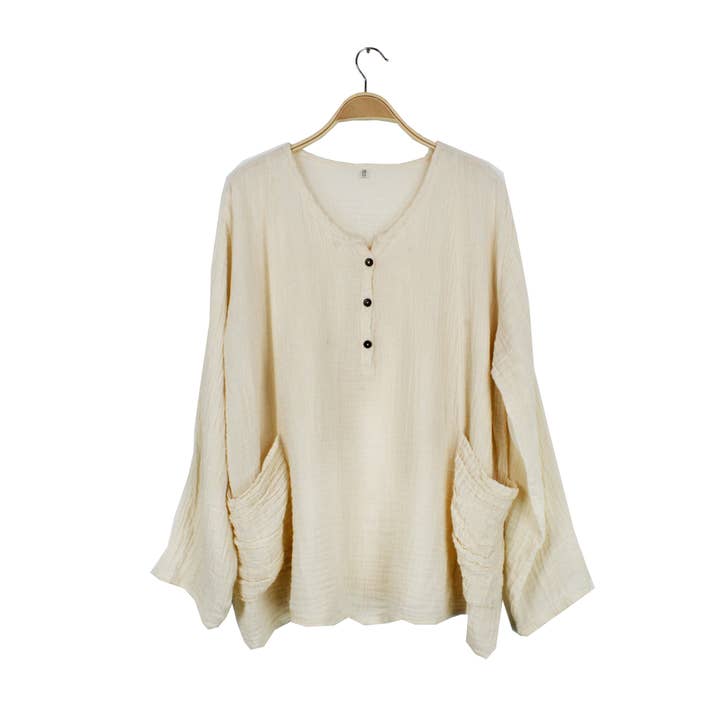 Nusantara Inc. - Wholesale Blouse - Women's - Cooper Henley-05298F2