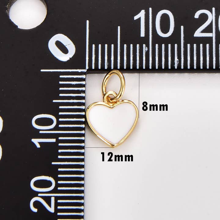 Beads Creation - Wholesale Individual Charm/Pendant - Enamel Heart Charm Pendant in Gold Filled, CP11044