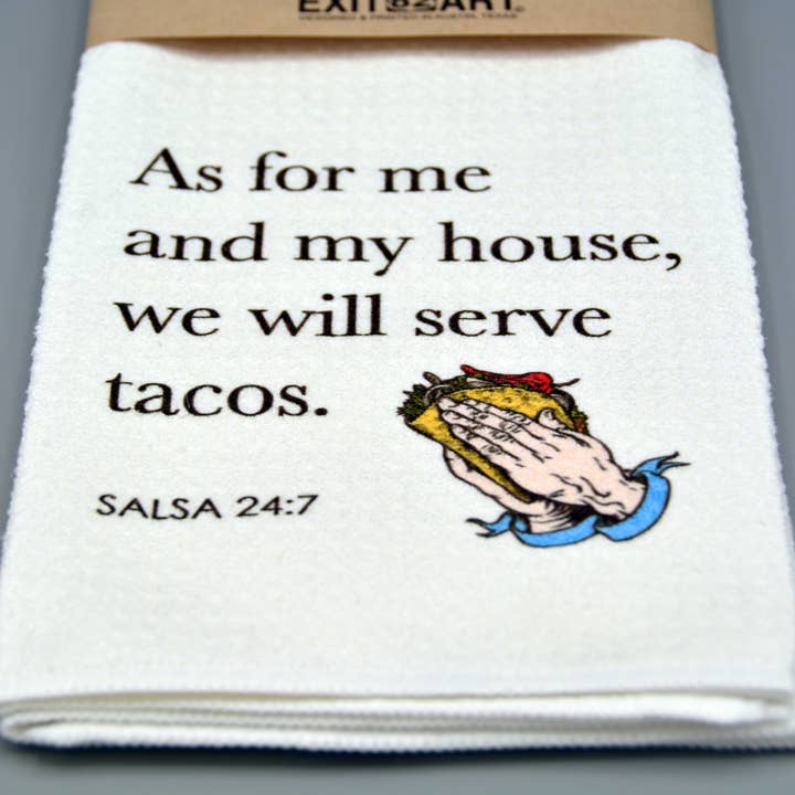Microfiber Waffle Weave Tea Towel - Serve Tacos for wholesale by EXIT82ART