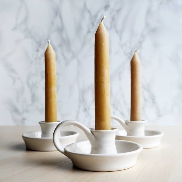 Stuck in the Mud Pottery - Wholesale Candle Holder - Ceramic Candle Holder - White3