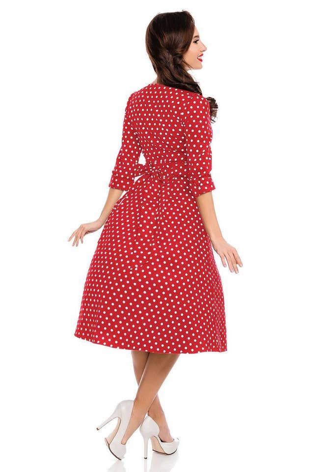 Dolly & Dotty - Wholesale Dress - Women's - Katherine Red Polka Dot Swing Dress3