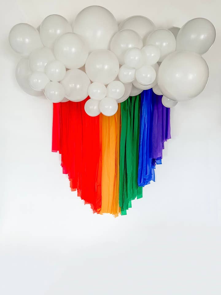 Regnbåge efter stormen fransbakgrund för wholesale av Oh My Darling Party Co