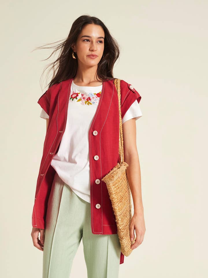 Weste Vermo Viskose Leinen für den Großhandel von OKY