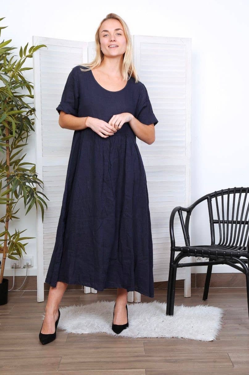 LÉA & LUC - Wholesale Dress - Women's - Long dress in 100% linen REF.714839