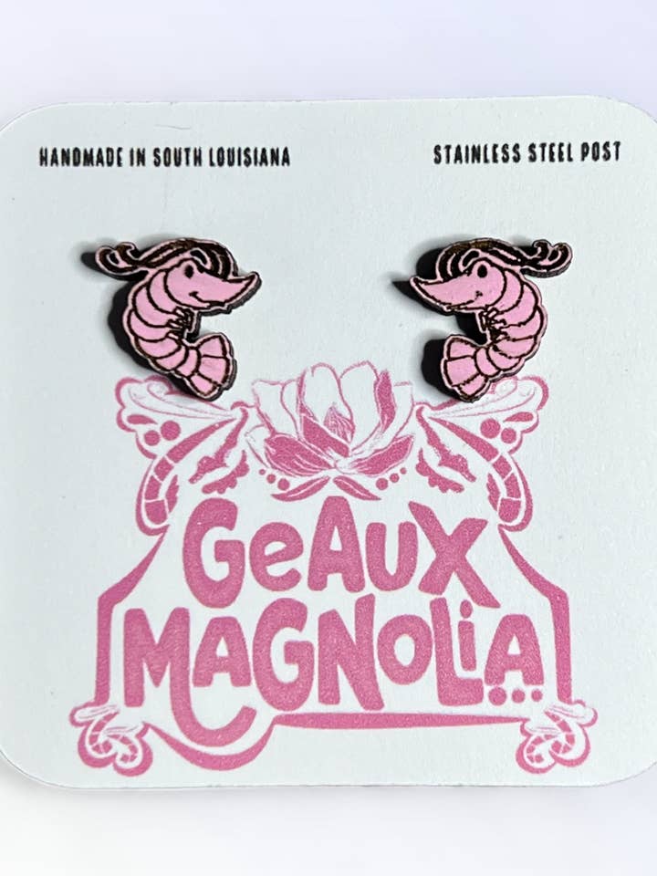 Shrimp Stud Earrings Louisiana Coastal for wholesale by Geaux Magnolia