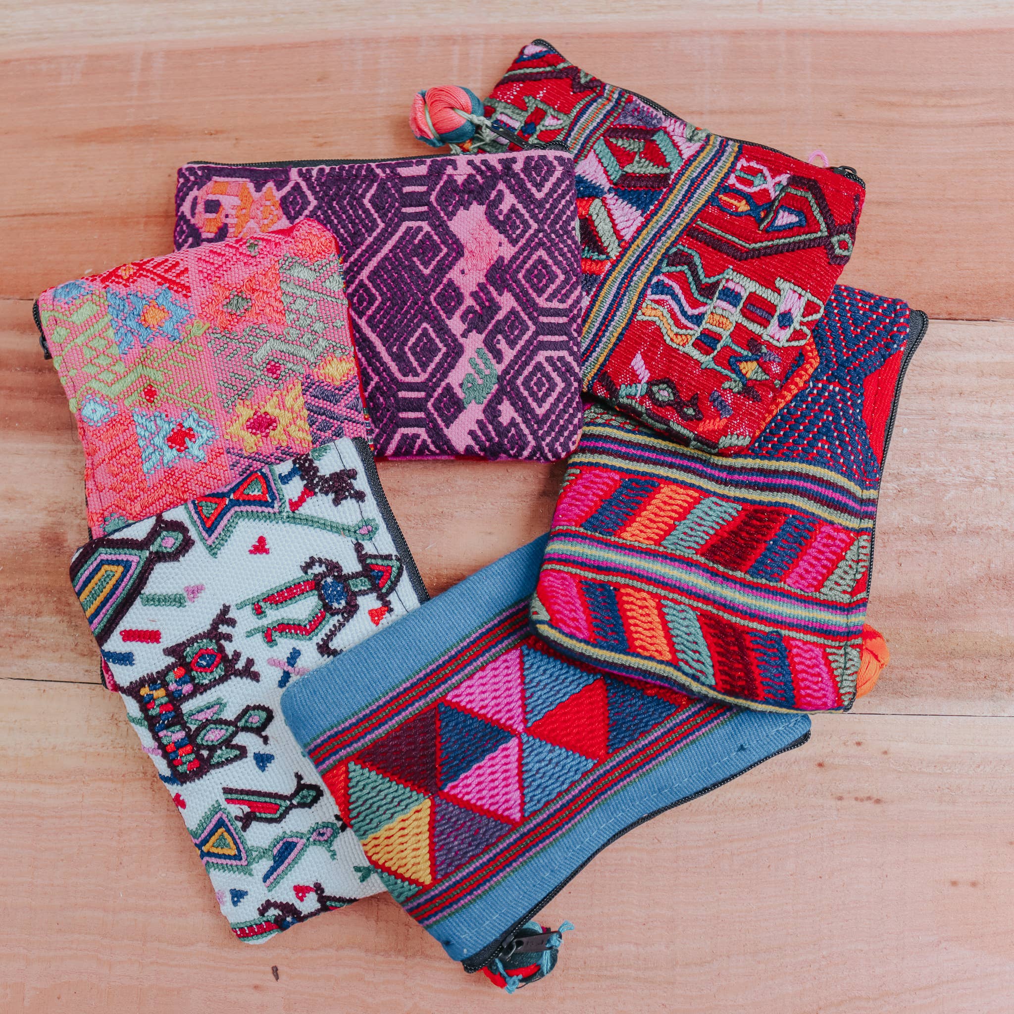 Tipico Tico - Wholesale Coin Purse - Women's - Guatemala Coin Pouch Made From Upcycled Textile Variety Pack1