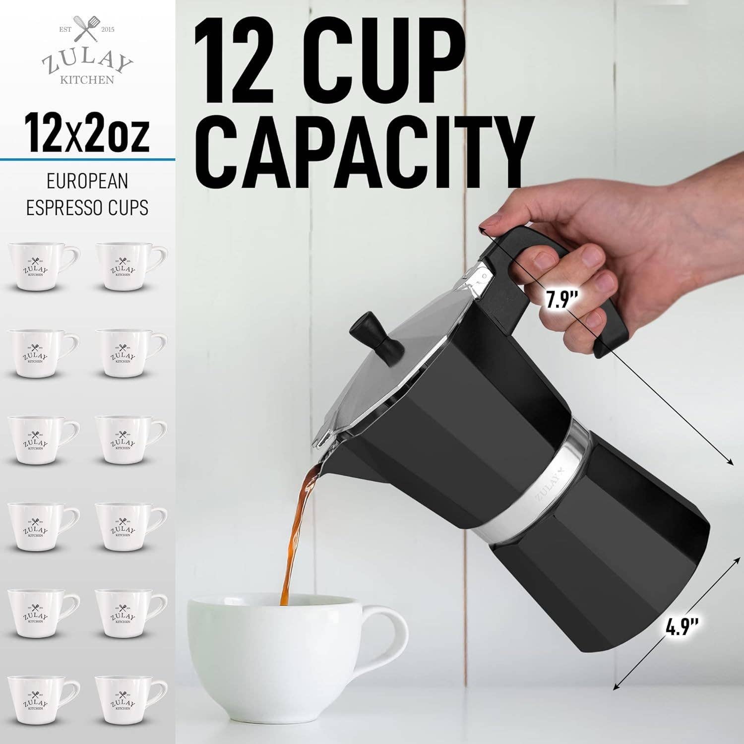 Zulay Kitchen – Großhandel Espressokocher – Moka Pot Espresso - Kubanische Kaffeemaschine43