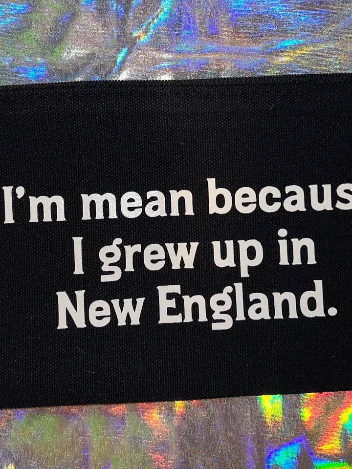 Minibolsa con cierre con la frase «I'm Mean Because I'm From New England» para venta al por mayor de MP Bag Makers