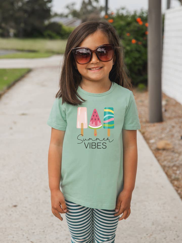 Tickled Teal - Wholesale Screen-printed t-shirt – Kids - Summer Popsicle Vibes Kids Graphic Tee (Copy)3