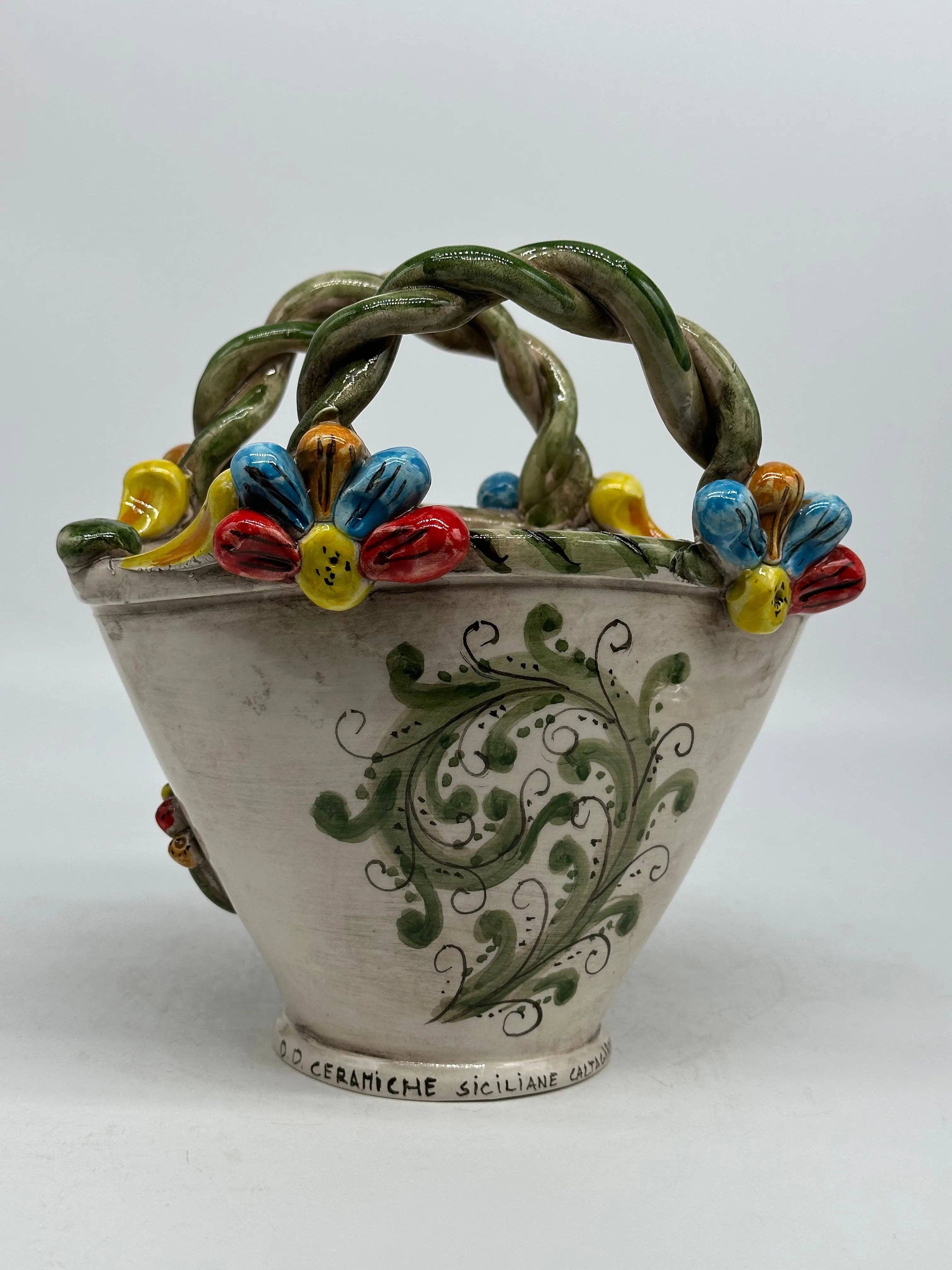 DD Ceramiche Siciliane - Wholesale Decorative Tabletop Object - Coffa Siciliana Ceramica Caltagirone Artisanal Centerpiece Organizer5