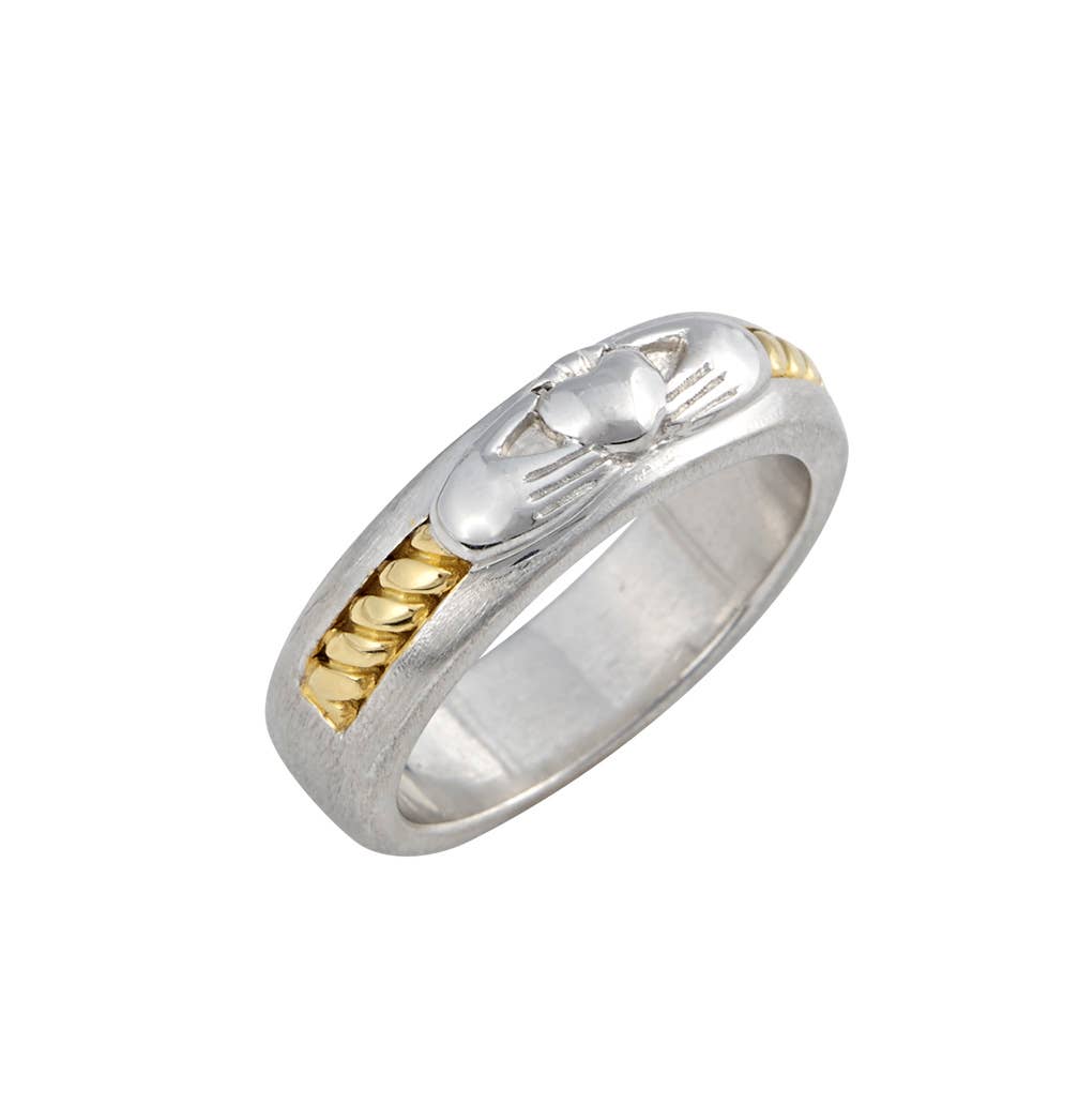 The Irish Jewelry Company - Wholesale Band/Stacked Ring - Aran Claddagh Rope Band Gold Plated3