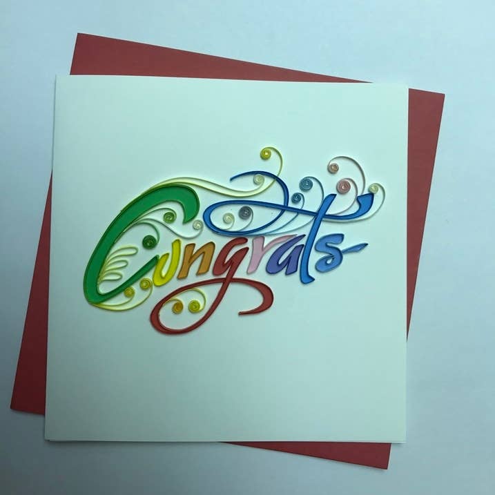 Congrats Quilled Card for wholesale by Poppin Cards and Gifts
