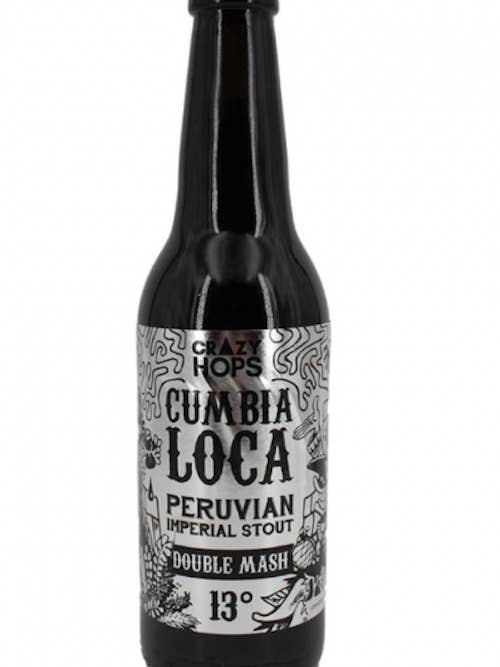 Birra Stout Imperial Peruviana Cumbia Loca 33cl per la vendita all'ingrosso da parte di CRAZY HOPS