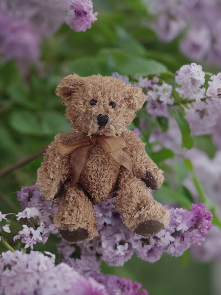 Lilac Wax Dipped Bear for wholesale by Kate's Candles co