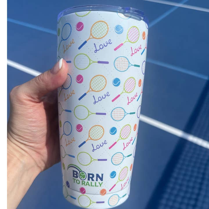 Born to Rally - Wholesale Geïsoleerd drinkgerei - Tennisbeker 20 oz - Love Rackets - Drinkgerei voor op reis4
