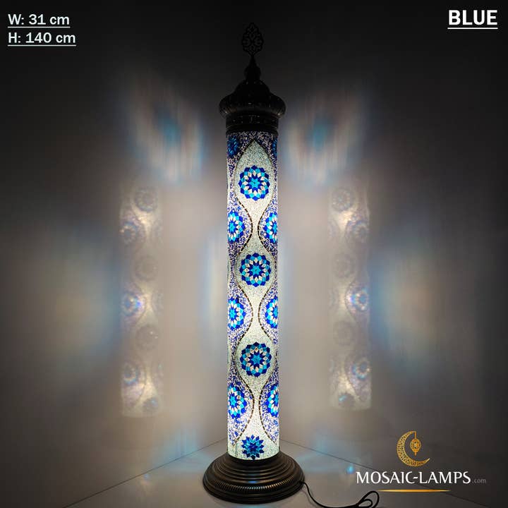Mosaic Lamps - Wholesale Floor Lamp - W 15cm Cylinder Mosaic Floor Lamp, Turkish, Moroccan Authent