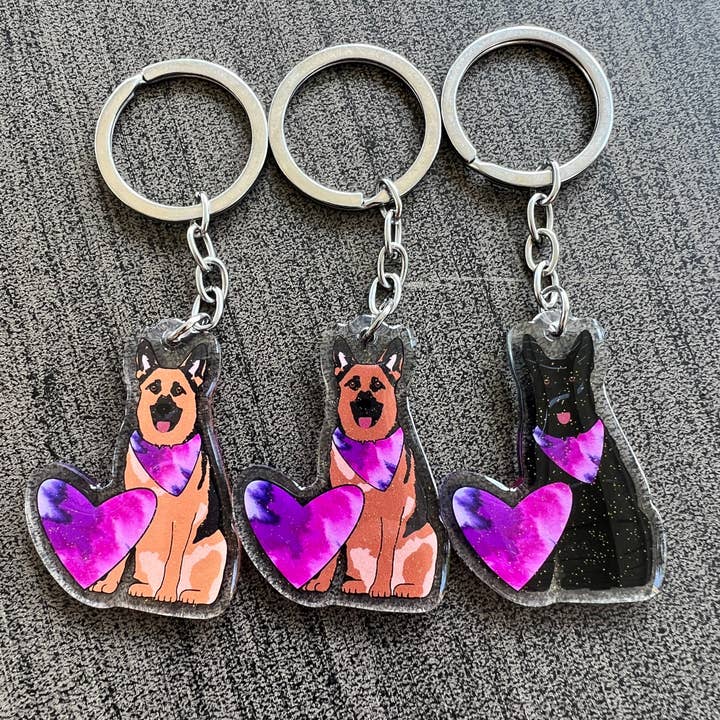 German Shepherd Keychain for wholesale by Always Autumn