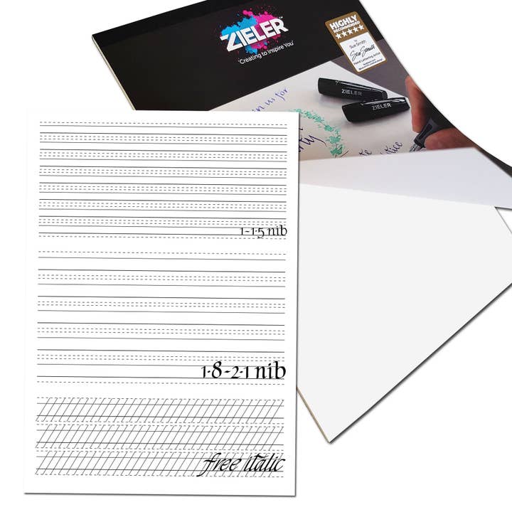 Zieler – Großhandel Skizzenbuch/Skizzenblock – A4-Kalligraphieblock (100 g/m2 glattes weißes Papier)1