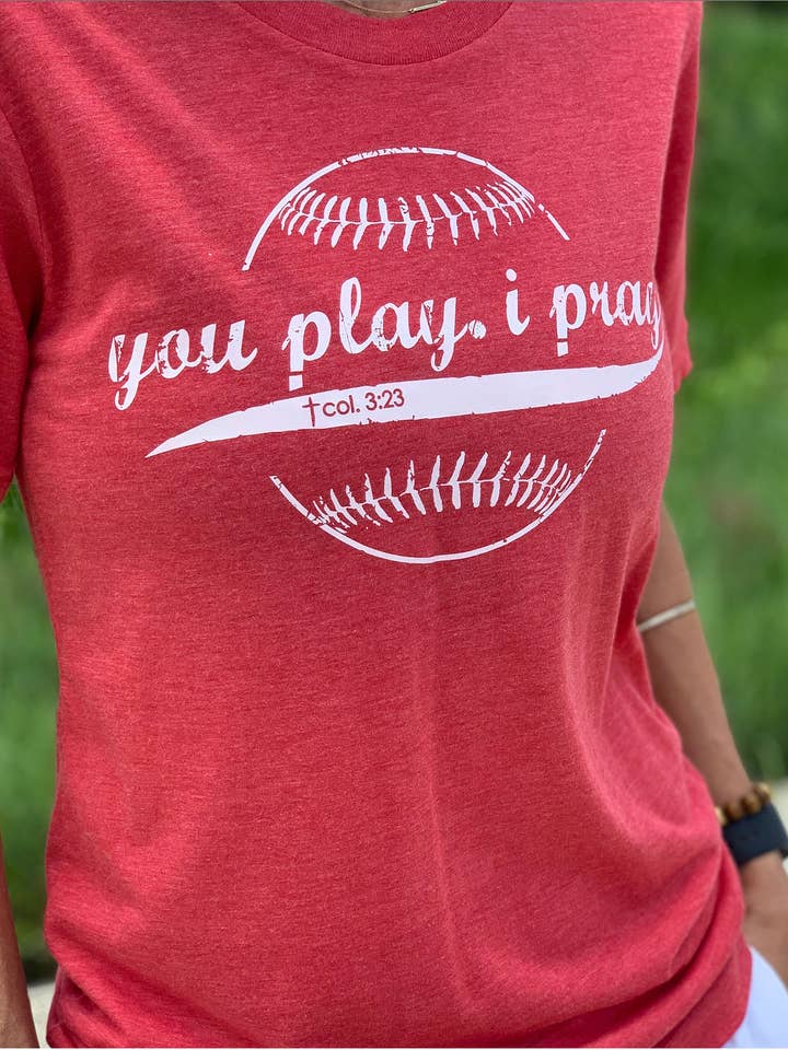 Vintage Baseball Tee | Christian Apparel | Baseball Mom for wholesale by You Play I Pray