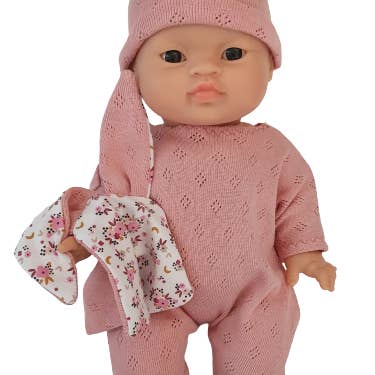 Maman Poule et Papa Coq – wholesale Dockkläder – Barn – Rosa filt och hatt pyjamas