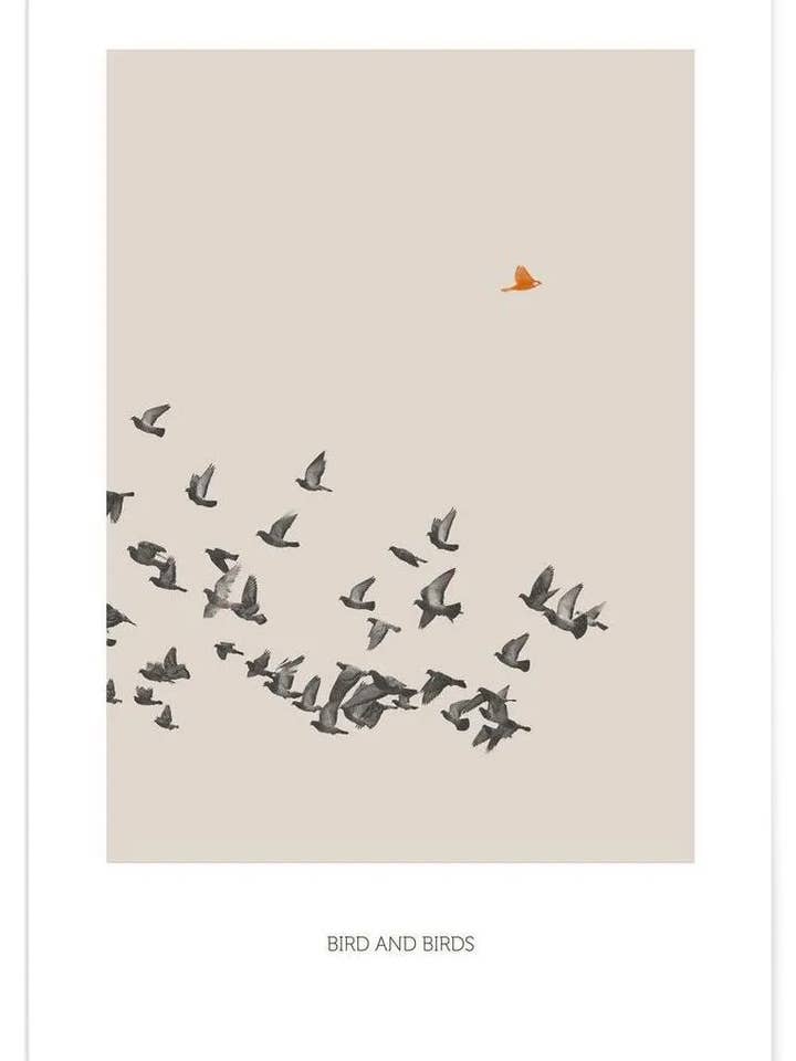 Bird and Birds premiumplakat for engroshandel hos JUNIQE