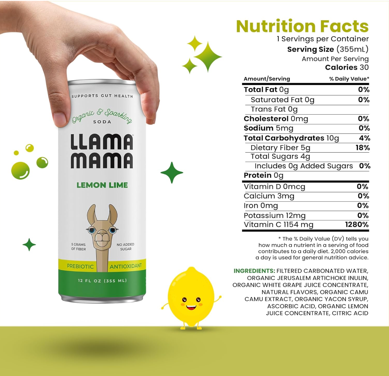 Llama Mama - Wholesale Soda/Carbonated Drink - Lemon Lime1