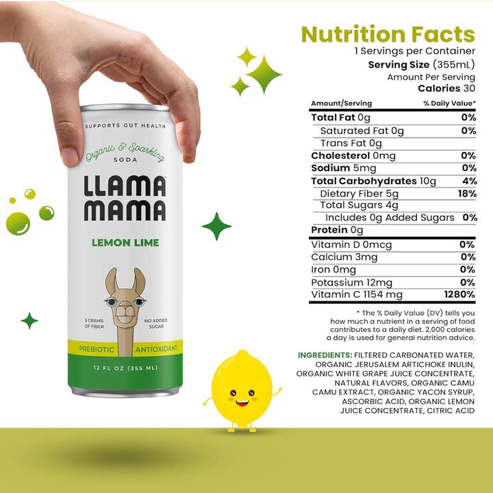 Llama Mama - Wholesale Soda/carbonated drink - Lemon Lime1