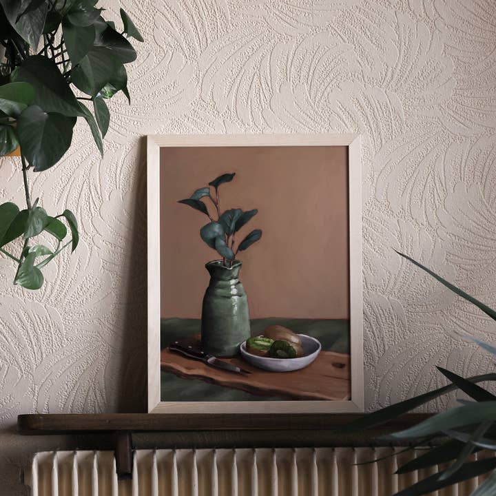 The Ugly Cat Studio - Wholesale Art Print - Eucalyptus and Kiwi Still Life Art Print23
