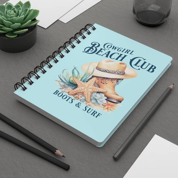 Cowgirl Beach Club Spiral Bound Journal for wholesale by Sweet party Place