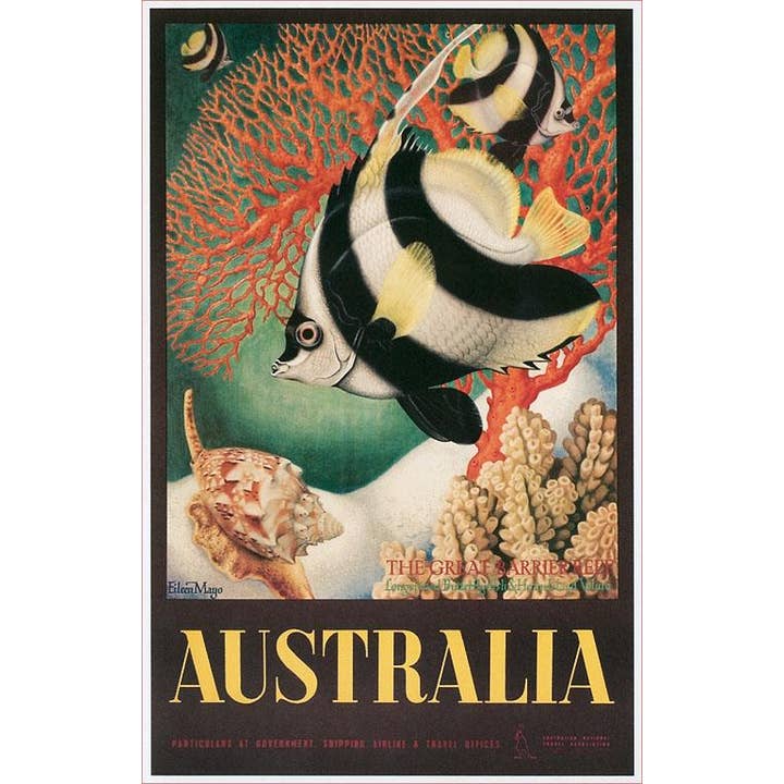 Carte de vœux MF-530 Affiche de voyage en Australie, Grande Barrière pour la vente par Found Image Press