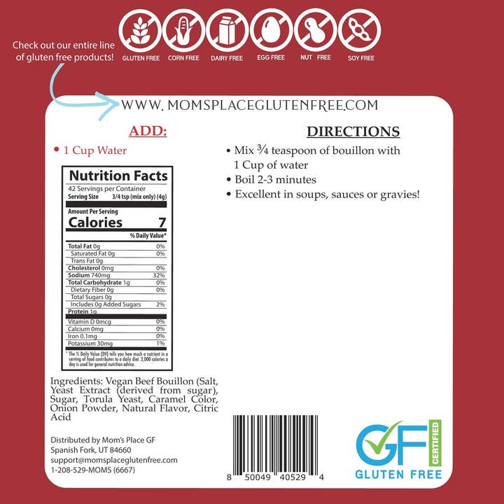 Mom's Place Gluten Free - Wholesale Broth - Gluten-Free Beef Bouillon